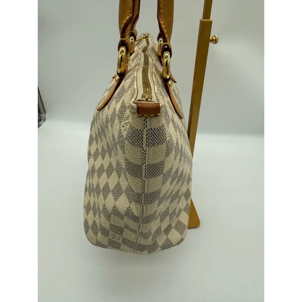 Louis Vuitton Saleya PM Damier Azur Canvas Tote Bag Handbag Purse